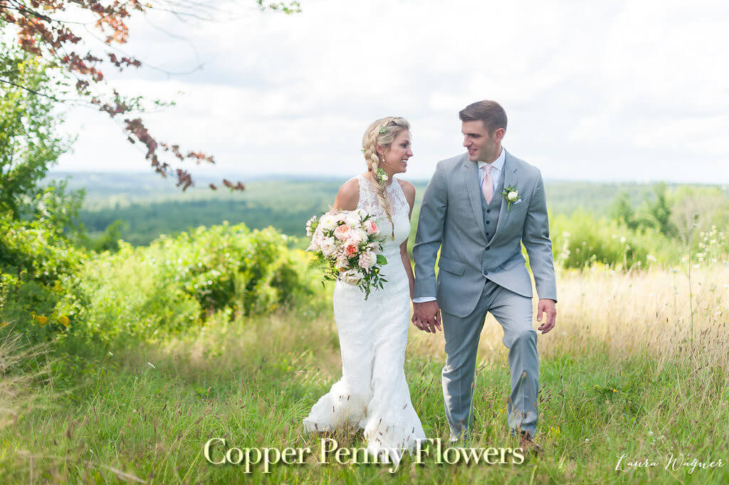 Copper Penny Flowers Summer Wedding at Fruitlands Museum photos by Laura Wagner