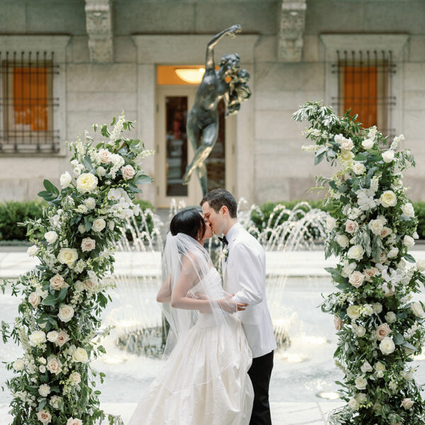 modern minimalist wedding ceremony deconstructed arbor